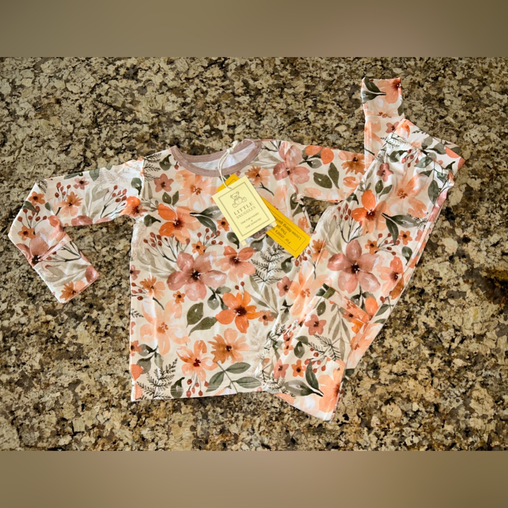 Little Snuggles Meadows Long Sleeve Bamboo Pajama Set - 3T